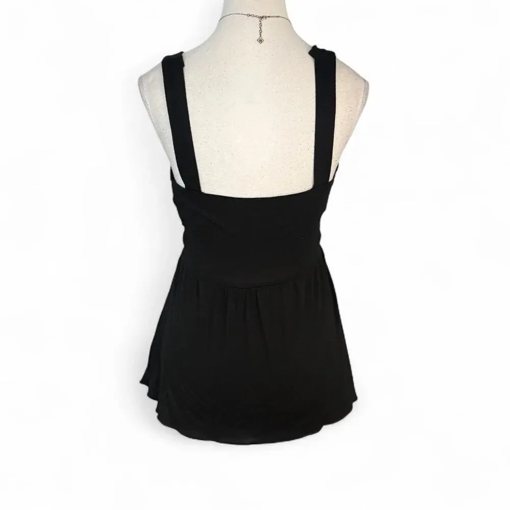 Y2K baby doll top with  Black Studded  detail Tank Top with Silver Studs Size 1X